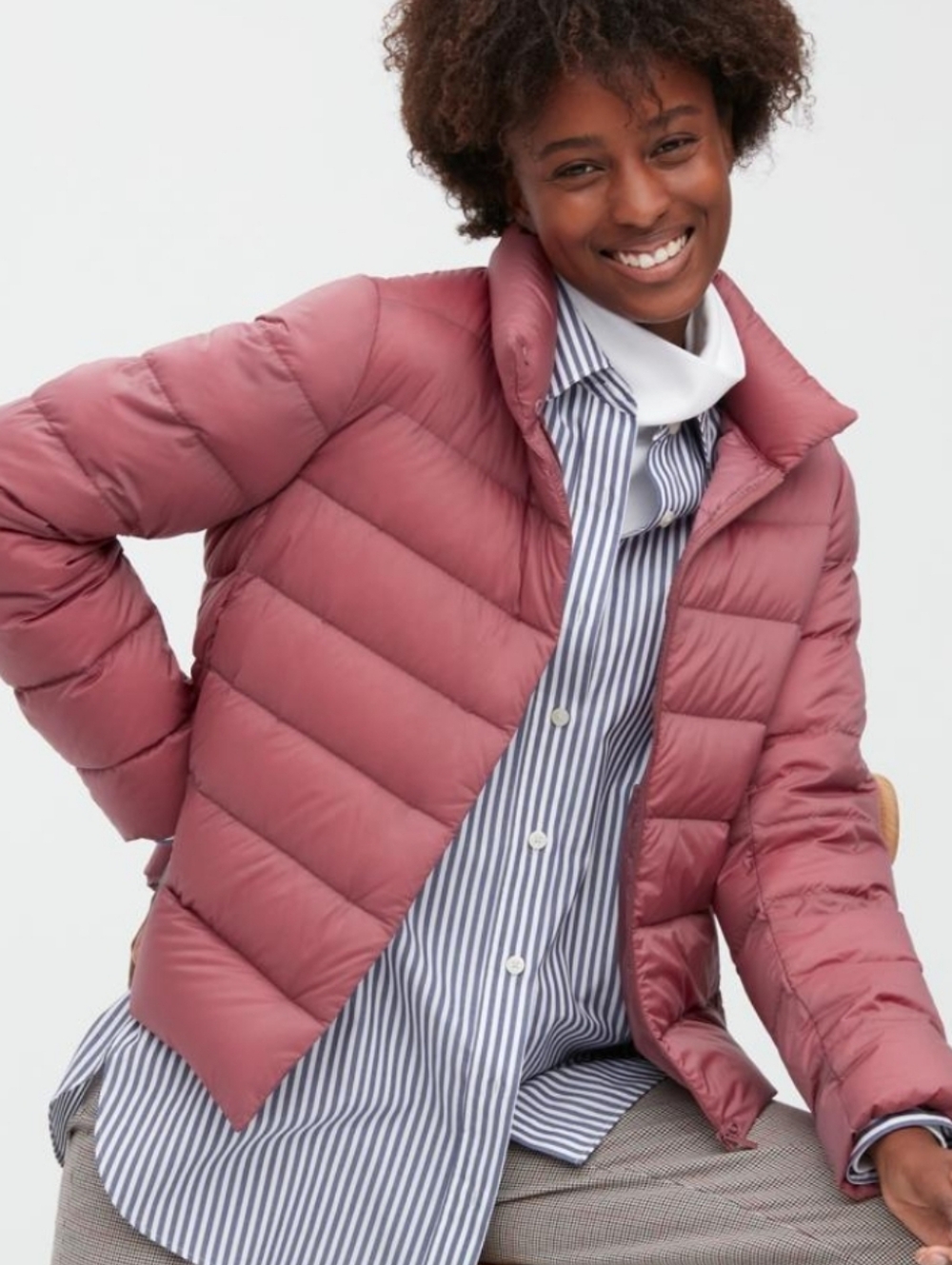 UNIQLO Women’s Puffer Jacket Extra Small Pink Quilted Ultra Light Down Packable